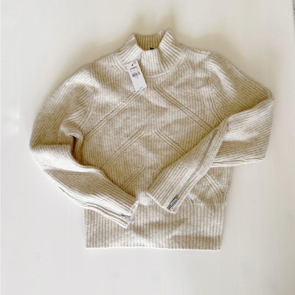 Express Cream Turtleneck Sweater